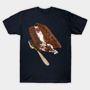 Sweet Food Slice of Chocolate Cake with Fork T-Shirt